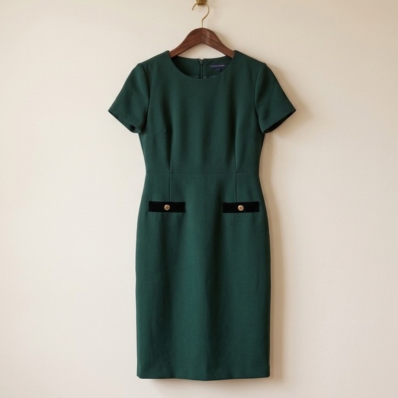 Tommy Hilfiger Dresses & Skirts - Tommy Hilfiger Emerald Green Short Sleeve Sheath Shift Dress - Sz 12